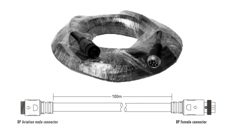 Dây nối dài 100m 2 đầu giắc đực, giắc cái 8 chân ITC: TS-100L