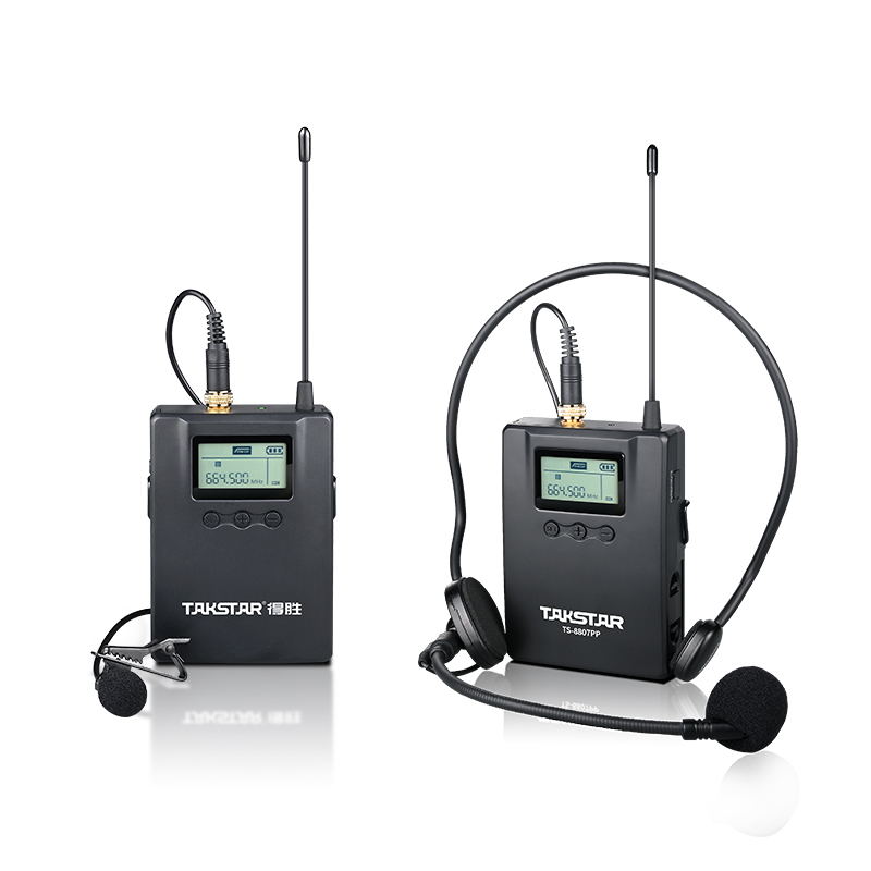 Micro không dây Takstar SC-TL choàng đầu, cài ve áo