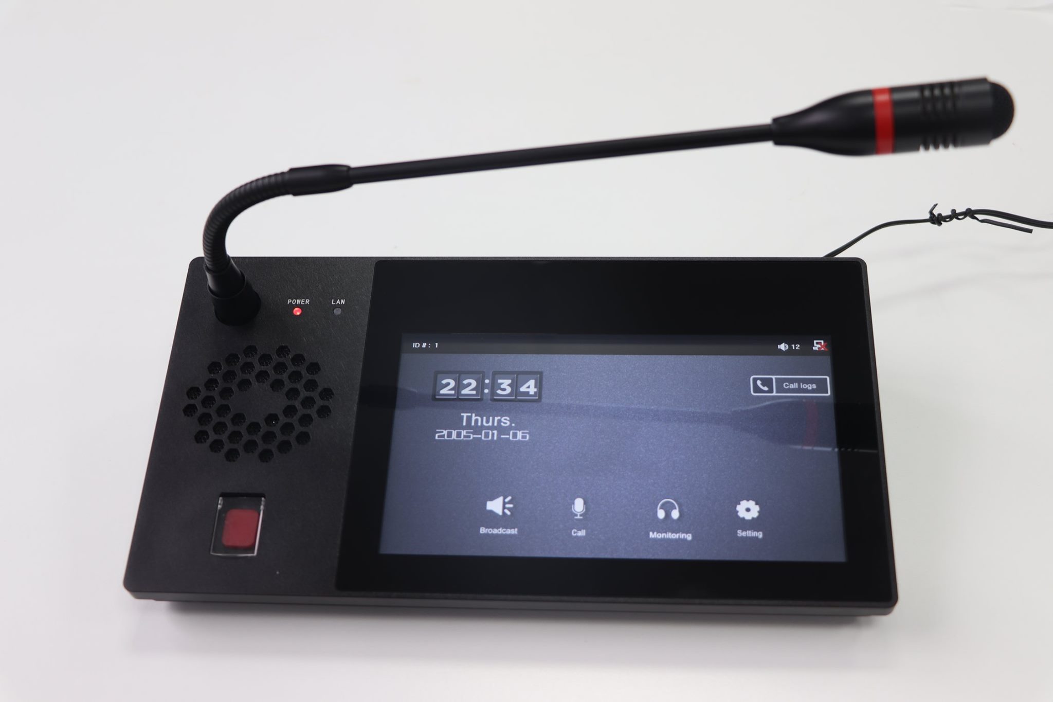 Bàn gọi TOA IP-1100RM chọn vùng từ xa màn hình cảm ứng