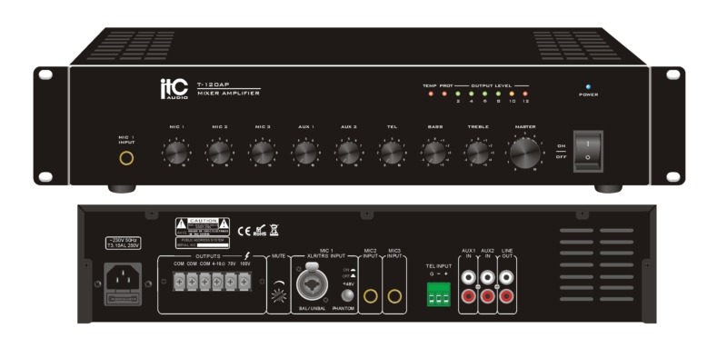 Bộ khuếch đại ITC kèm mixer công suất 120W: T-120AP