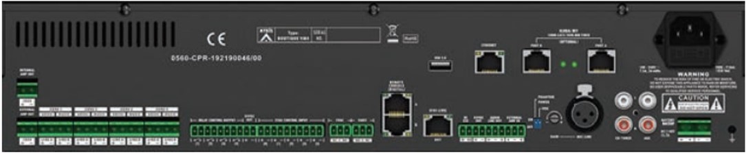 Bộ điều khiển ip 4 vùng âm tích hợp 250w - BTQ-VM425