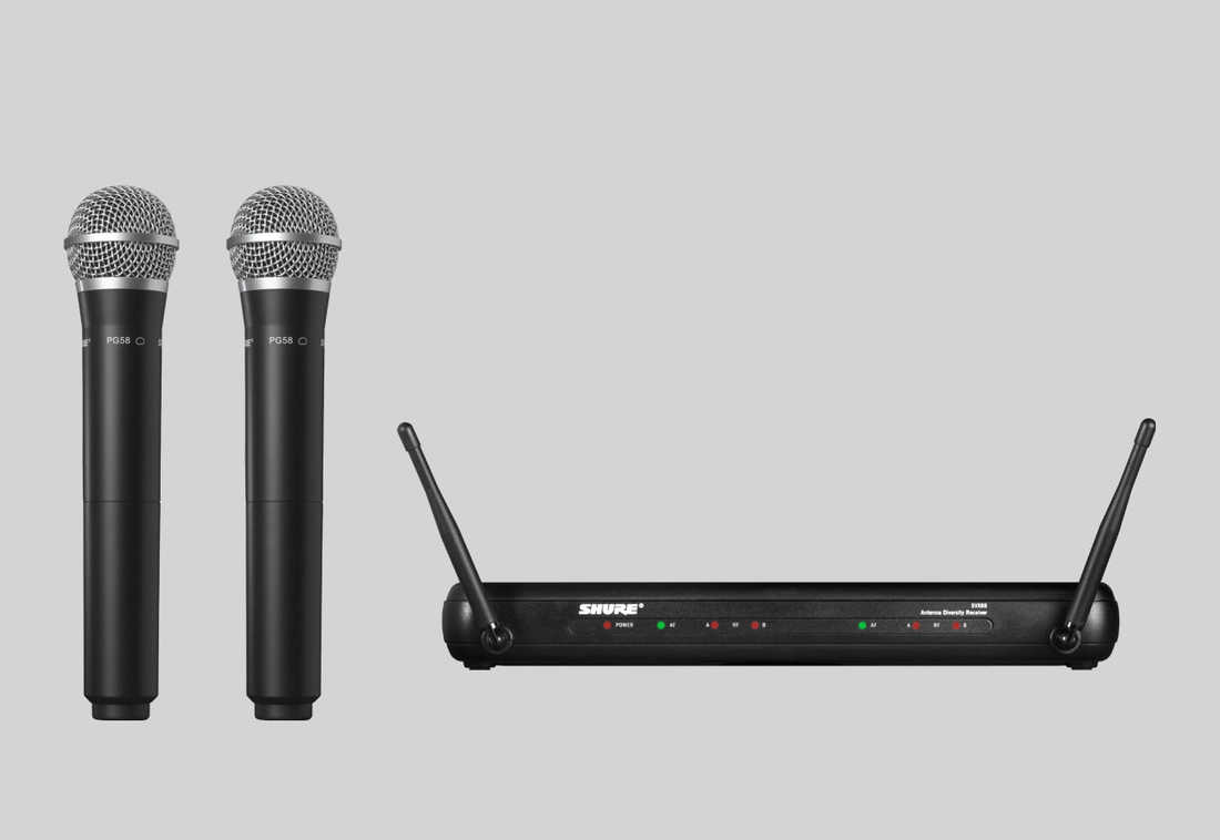 SVX288E/PG58 Shure - Bộ thu và phát đôi kèm micro không dây cầm tay