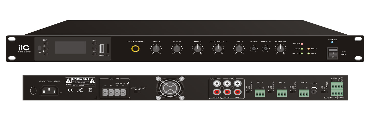 Mixer ITC liền Amply 240W với MP3, Tuner, Bluetooth: T-B240DTB