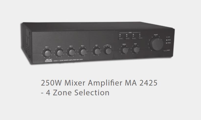 Amply AEX MA 2425 liền Mixer, 4 Zones, công suất 250W