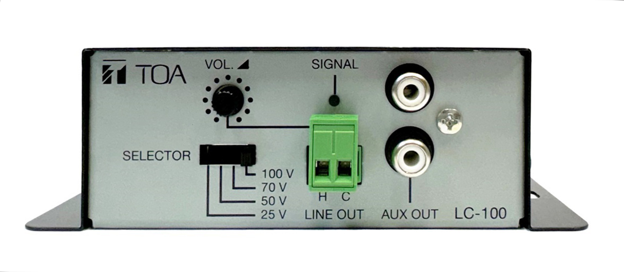 Bộ chuyển đổi âm thanh 100V line sang Line, AUX: TOA LC-100-AS