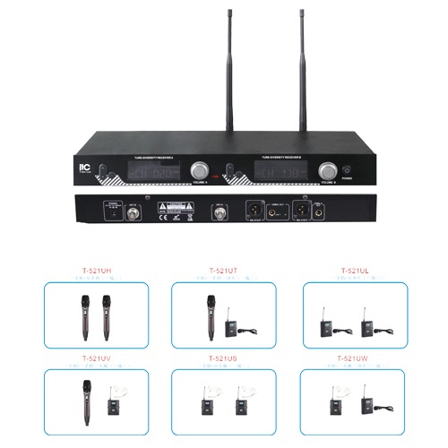 Bộ thu không dây ITC băng tần UHF với màn hình LCD, hỗ trợ 2 kênh: T-521UH